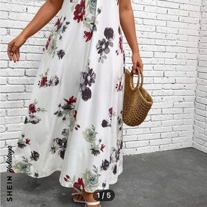 SHEIN Floral Maxi Dress - White